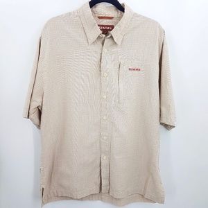 Simms Fly Fishing and Outdoor Plaid Mens Tee Large